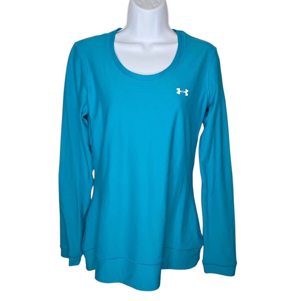 Under Armour Women's AllSeasonGear Fitted Scoop Neck Long Sleeve Top - Teal L